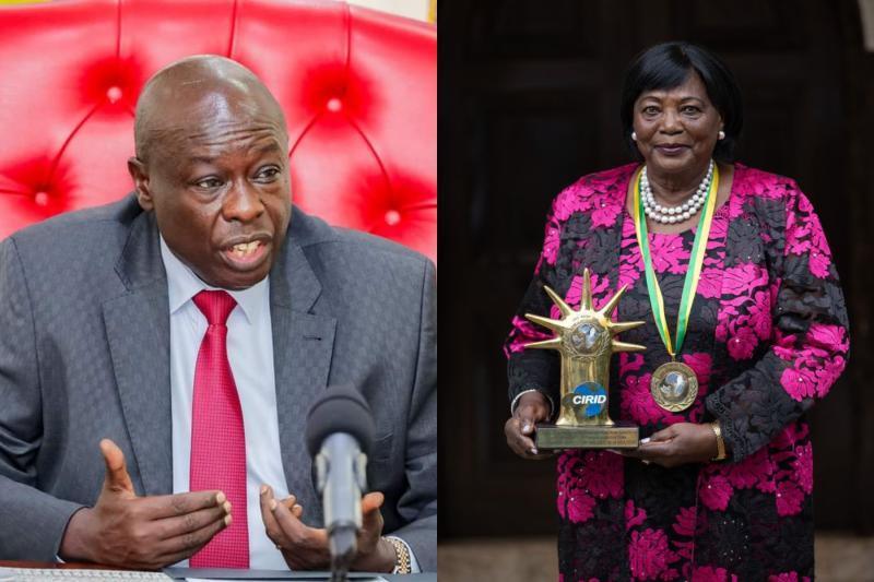 A composite image of DP Rigathi Gachagua and Mama Ngina Kenyatta.